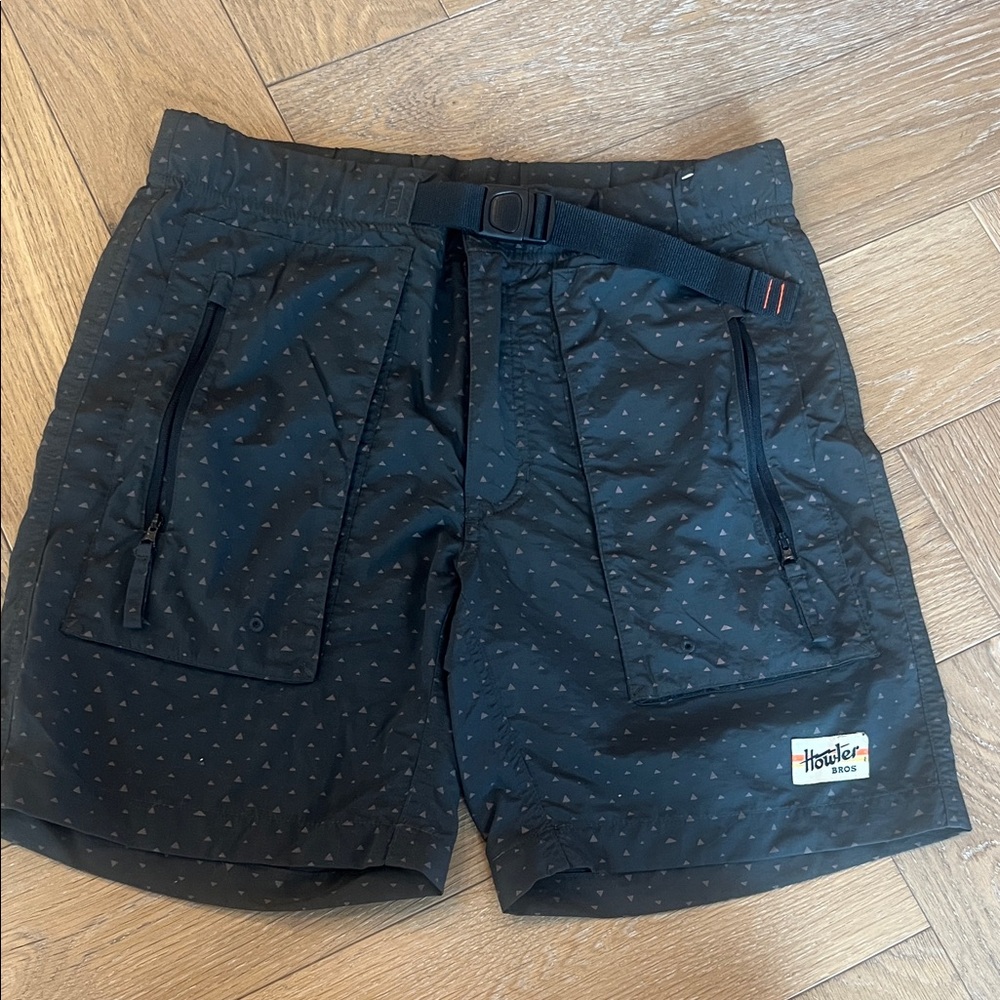 Howler brothers Black Geometric Men's Athletic / Swim Shorts